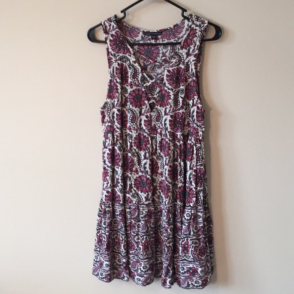 Babydoll Lace Up Tiered Dress